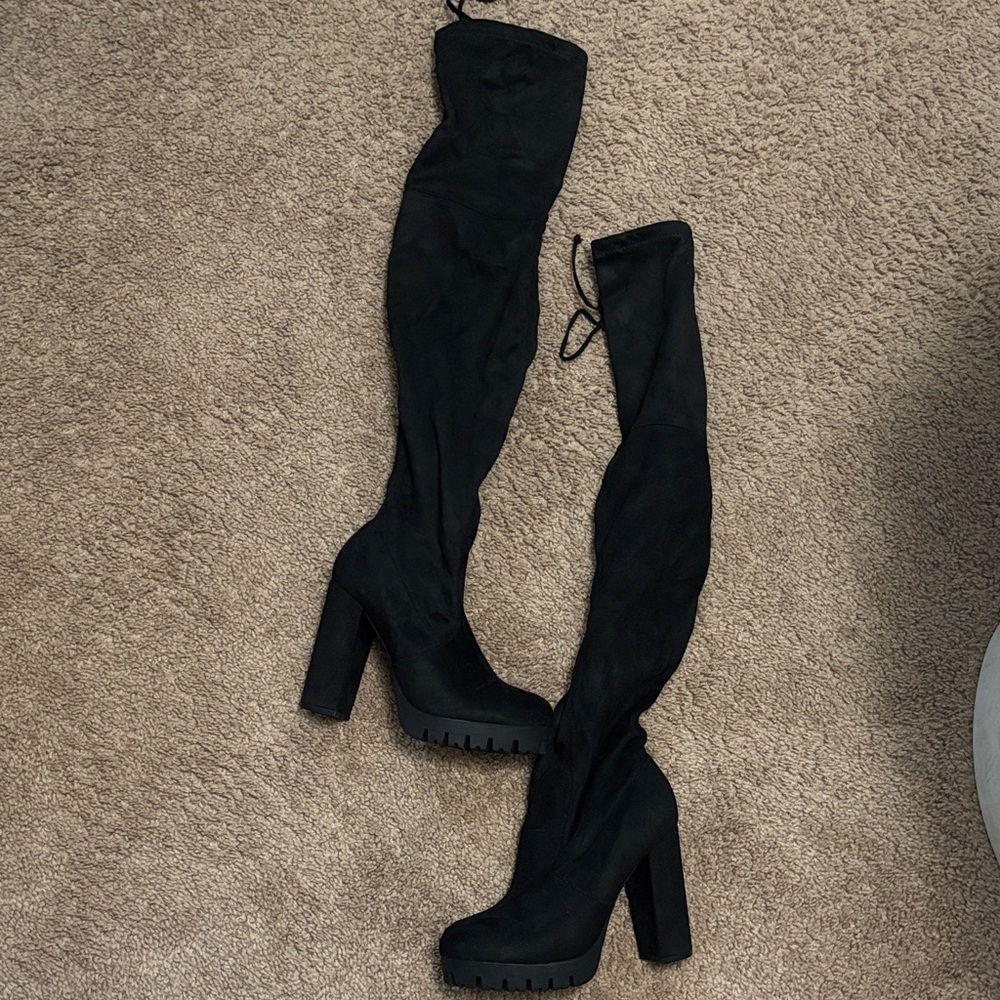 Wild Diva knee high black boots